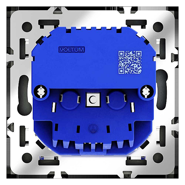 Розетка встраиваемая Voltum S70 с заземлением и защитными шторками, 16А, с USB, A+С, (графит) VLS040507