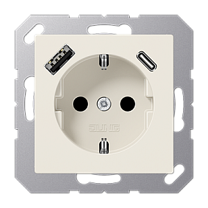 Розетка 2K+З USB Typ AC Jung A1520-15CA