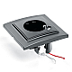 Розетка 2P+PE/USB Stekker Эрна со шторками черный PST16-9011-03 39480