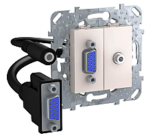 Розетка компьютерная VGA+Minijack Schneider Electric Unica MGU5.932.25ZD
