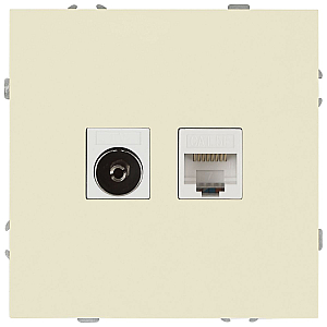Розетка Эра Galaxy 15-3110-02 комбинированная RJ45+TV IP20 слоновая кость Б0070778