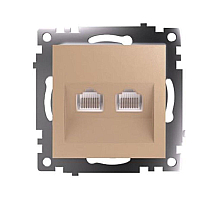 Розетка компьютерная 2-местная RJ-45 Stekker Катрин GLS00-7109-08 50009