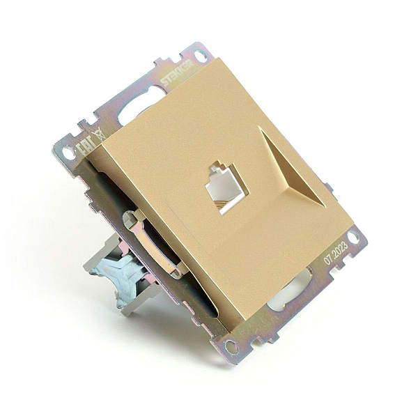 Розетка компьютерная RJ-45 Stekker Катрин золото GLS00-7107-08 49227
