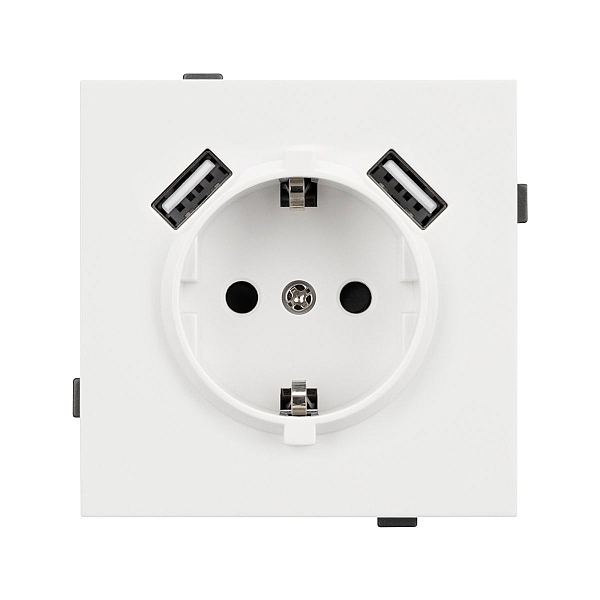 Механизм розетки с USB зарядкой Arlight SCT-TENDO-MUAA-SFPL-WH (230V, 16A) 054606
