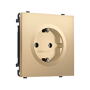 Комплект механизма электрической розетки SIGMA Золото Мягкое касание 50Hz 2P+E с/з 16A-250V QUANT PRO Ambrella Volt MS886010 (SP8860, PR141)