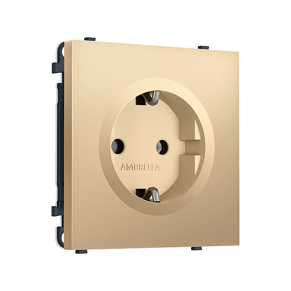 Комплект механизма электрической розетки SIGMA Золото Мягкое касание 50Hz 2P+E с/з 16A-250V QUANT PRO Ambrella Volt MS886010 (SP8860, PR141)