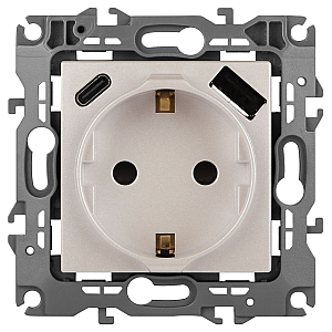 Розетка со шторками с USB type-A+C Эра 12-4108-15 Б0067767