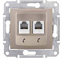 Розетка телефонная 2хRJ11 Schneider Electric Sedna SDN4201168