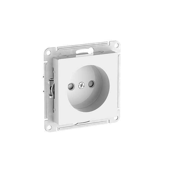 Розетка без заземления со шторками, 16А, быстрозажим. клем. Systeme Electric AtlasDesign Белый ATN000149S