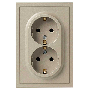 Розетка Эра Galaxy 15-2104-04 с заземлением двойная 2X2P+E Schuko 16А-250В IP20 шампань Б0070684