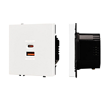 Механизм розетки с быстрой USB зарядкой Arlight SCT-NOBE-MUAC-SFPL-FC-WH (65W, QC3) 054316