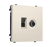 Комплект механизма розетки компьютерной + TV оконечной SIGMA Бежевый матовый RJ-45 Ambrella Volt MS332510 (SP3325, PR195)