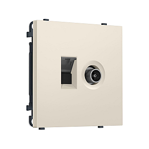 Комплект механизма розетки компьютерной + TV оконечной SIGMA Бежевый матовый RJ-45 Ambrella Volt MS332510 (SP3325, PR195)