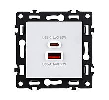 Розетка USB A+C 65W, белый Kollinger Asthetik AS-024WH