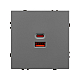 USB Розетка тип A+C софт-тач серый базальт Arlight SCT-MUAC-SFPL-FC-GR (65W, QC3) 054319(1)