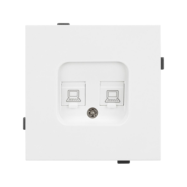 Механизм компьютерной розетки двойной Arlight SCT-TENDO-MPC2-PL-WH (RJ-45, CAT6) 054100