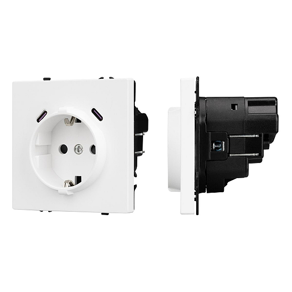 Механизм розетки с USB зарядкой Arlight SCT-NOBE-MUCC-SFPL-WH (230V, 16A) 061818