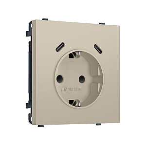 Комплект механизма электрической розетки SIGMA Кашемир 2USB С+C 20W Ambrella Volt MS350510 (SP3505, PR165)