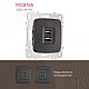 Розетка USB 2.1А+1А Arte Milano 205.46-1.black