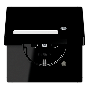 Розетка Schuko с крышкой Jung LS1520NAKLKOSW