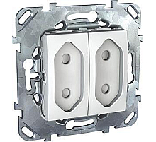Розетка двухмодульная Schneider Electric Unica б/з со шторками 10A 250V MGU5.3131.18ZD