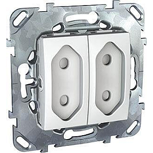 Розетка двухмодульная Schneider Electric Unica б/з со шторками 10A 250V MGU5.3131.18ZD