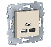 Розетка компьютерная USBx2 Schneider Electric Unica New тип А+С NU501844