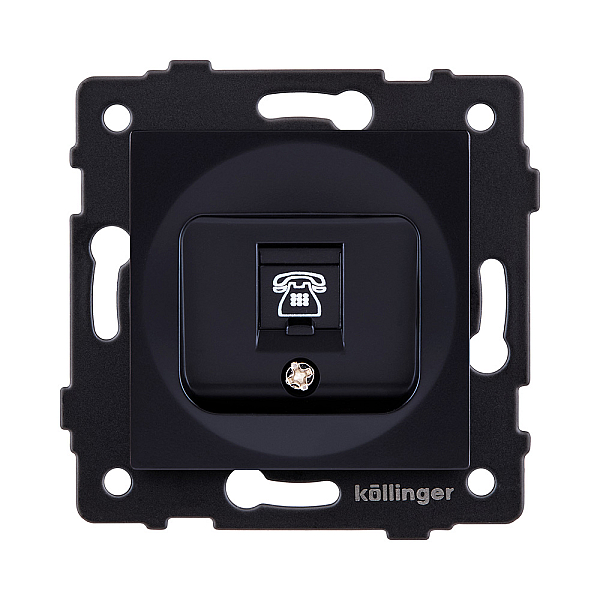 Розетка телефонная RJ11, черный Kollinger REA-009BK для Aspekt, Eleganz, Reflex