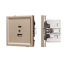 Механизм USB розетки Arlight SCT-TENDO-MUAC-PL-GD (5V, 3A, QC3) 054097