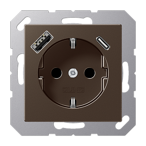Розетка 2K+З USB Typ AC Jung A1520-15CAMO