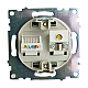 Розетка телевизионная TV + компьютерная RJ-45 Stekker Катрин графит GLS00-7106-06 49417