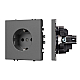 Розетка зк со шторками софт-тач серый базальт Arlight SCT-MEU-SFPL-GR (250V, 16A) 054279(1)