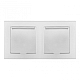 Розетка двойная (двухпостовая) с/з и шторками Arte Milano SET06-2-41-1x2 silver