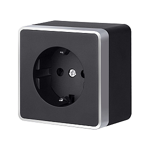 Розетка с заземлением Werkel Gallant (черный с серебром) W5071034 4690389164507 a051148