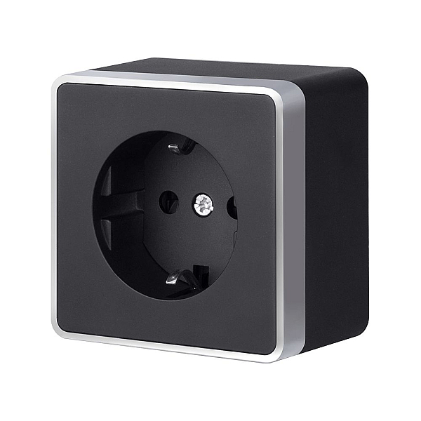 Розетка с заземлением Werkel Gallant (черный с серебром) W5071034 4690389164507 a051148
