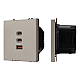 USB Розетка тип А+С+С софт-тач кашемир Arlight SCT-MUACC-SFPL-FC-CA (65W, QC3) 061835(1)