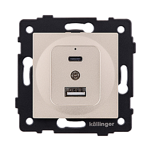 Розетка USB A+C 20W, золотой Kollinger REA-037GD для Aspekt, Eleganz, Reflex