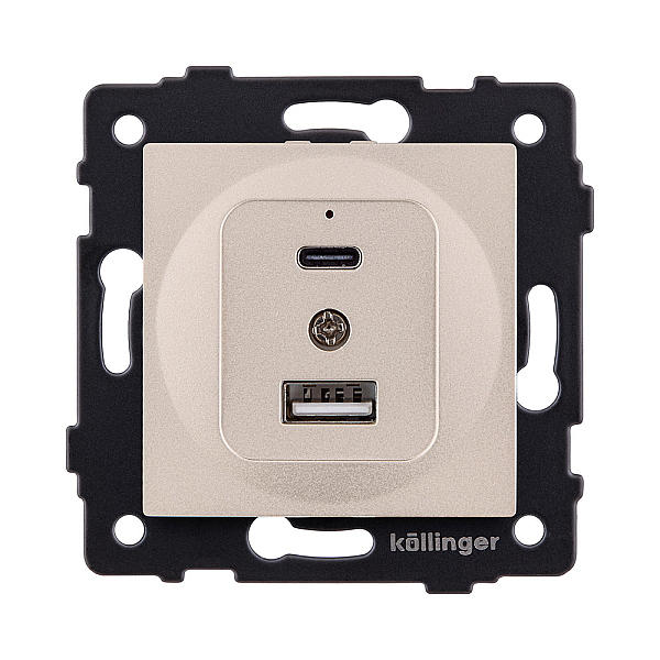 Розетка USB A+C 20W, золотой Kollinger REA-037GD для Aspekt, Eleganz, Reflex