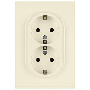 Розетка Эра Arktik 16-2105-02 двойная с заземлением 2X2P+E Schuko со шторками 16А-250В слоновая кость Б0070455