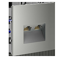 Розетка компьютерная двойная Voltum S70 VLS060205 (сталь)