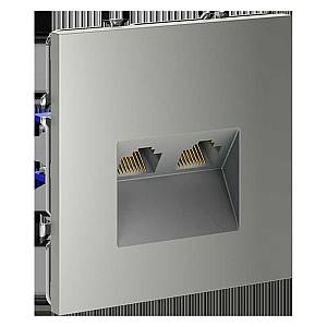 Розетка компьютерная двойная Voltum S70 VLS060205 (сталь)