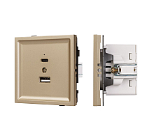 Механизм USB розетки Arlight SCT-TENDO-MUAC-SFPL-GD (5V, 3A, QC3) 054537