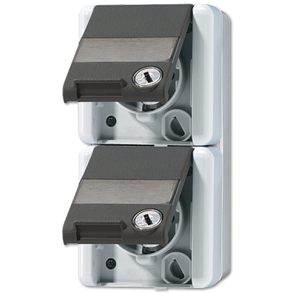 Розетка Schuko двухместная Jung 822NAWSL
