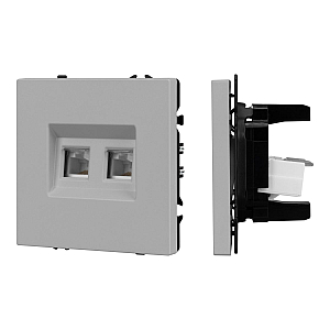 Розетка телефонная двойная софт-тач никель Arlight SCT-MTL2-SFPL-IS (2хRJ-11, 4C) 061890(1)