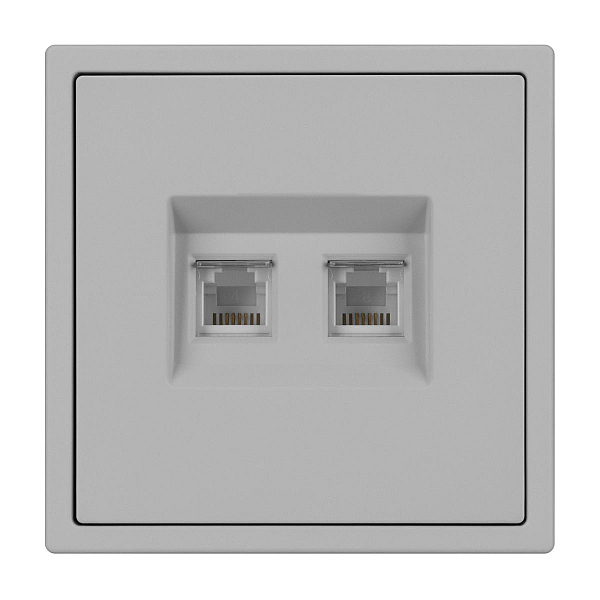 Розетка телефонная двойная софт-тач никель Arlight SCT-MTL2-SFPL-IS (2хRJ-11, 4C) 061890(1)