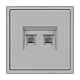 Розетка телефонная двойная софт-тач никель Arlight SCT-MTL2-SFPL-IS (2хRJ-11, 4C) 061890(1)