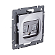 Розетка двойная Ethernet RJ45 Cat.6, серый Kollinger REA-019GY для Aspekt, Eleganz, Reflex