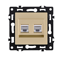 Розетка двойная Ethernet RJ45 Cat.6, золотой Kollinger Asthetik AS-018GD