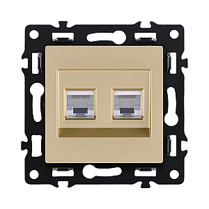 Розетка двойная Ethernet RJ45 Cat.6, золотой Kollinger Asthetik AS-018GD
