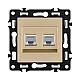 Розетка двойная Ethernet RJ45 Cat.6, золотой Kollinger Asthetik AS-018GD